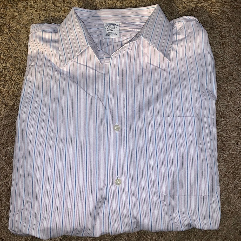 Mens Brooks Brothers Classic Dress Shirt Size 16.5-36